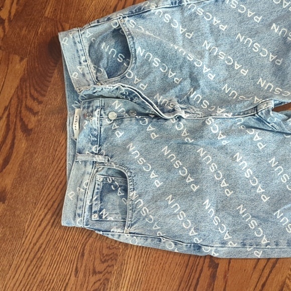 PacSun Eco friendly denim Logo Cool Cali Girl High RiseDad jeans button fly W29 - Picture 8 of 11
